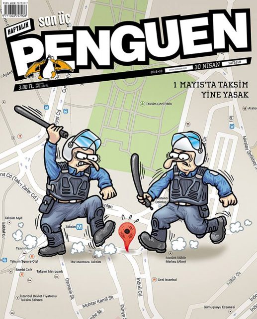 penguen-caricature-taksim-1er mai